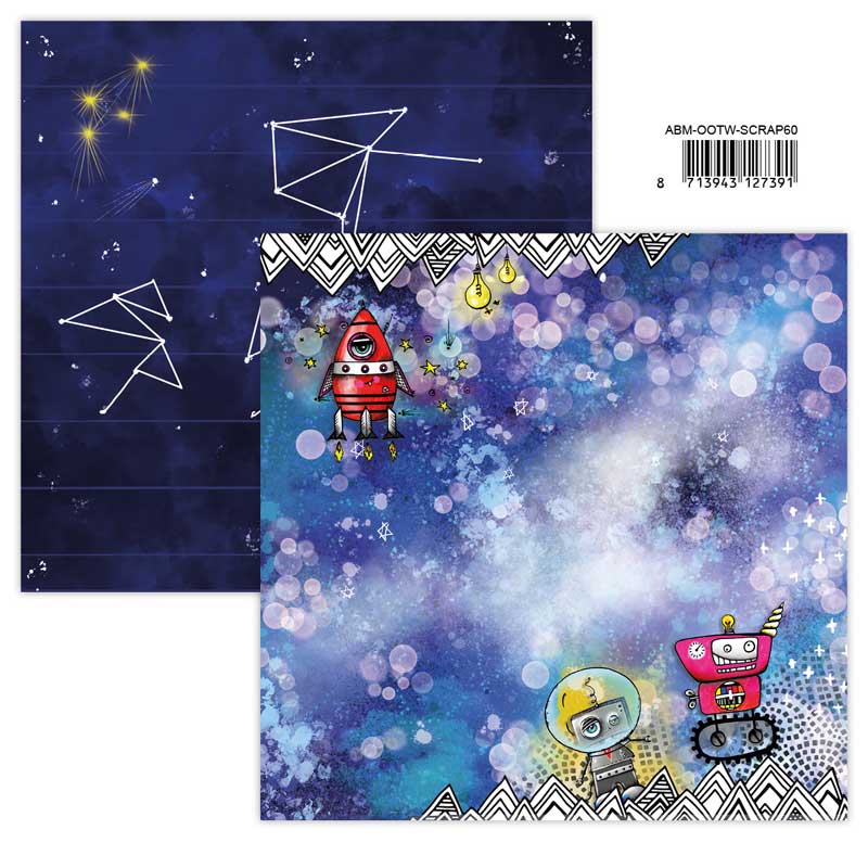 Art by Marlene Out of this World Collection 12x12 Scrapbook Paper Rocket (ABM-OOTW-SCRAP60)