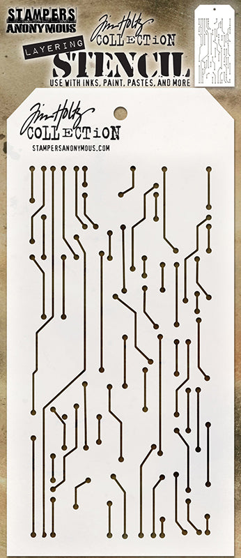 Stampers Anonymous Tim Holtz Collection Circuit Layering Stencil (THS146)