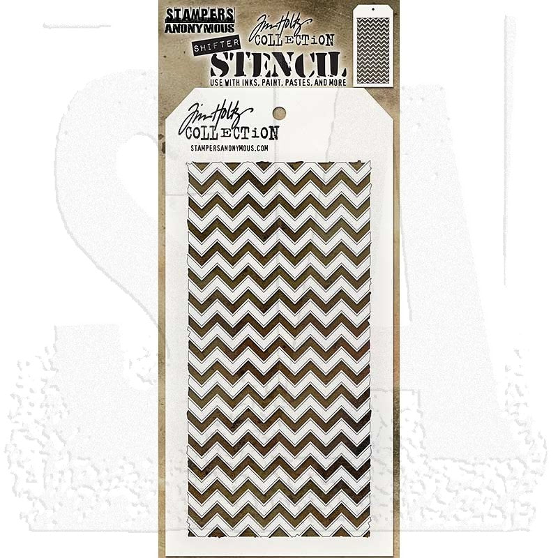 Stampers Anonymous Tim Holtz Shifter Chevron Layering Stencil (THS127)