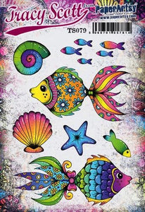 PaperArtsy Stamp Set Fishes by Tracy Scott (TS079)