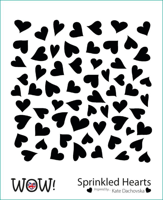 WOW! 6x6 Stencil Sprinkled Hearts (STN012)