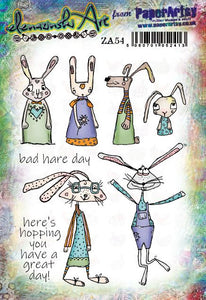 PaperArtsy Stamp Set Bad Hare Day designed by Elena Zinski Art (ZA54)